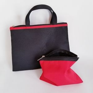 Black and Red Cosmetic Bag Set